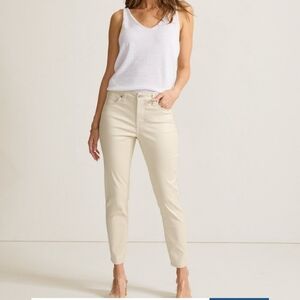 Pearl Coated High-Rise Skinny Ankle Jeans